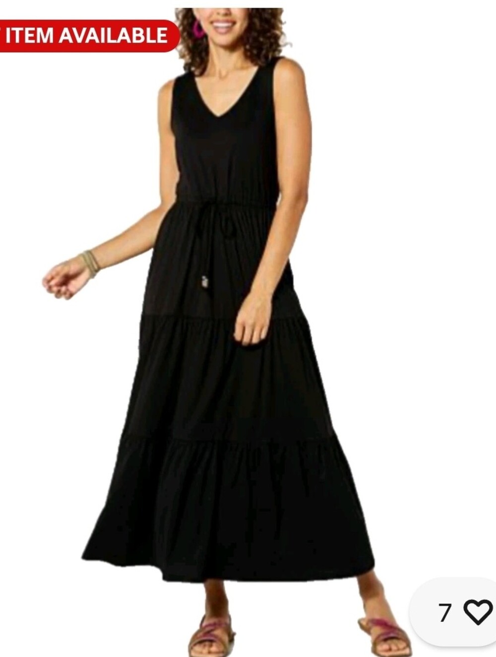 City Chic Black Sleeveless Tiered Midi Dress - Size 14